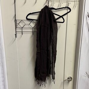 H&M Dark Brown Lightweight Fringe Scarf
